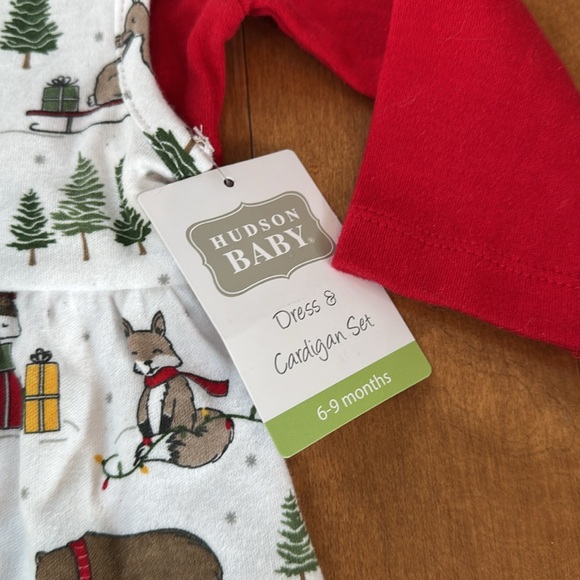 NWT Hudson Baby Winter Dress & Cardigan Set in 6-9mos - Picture 3 of 4